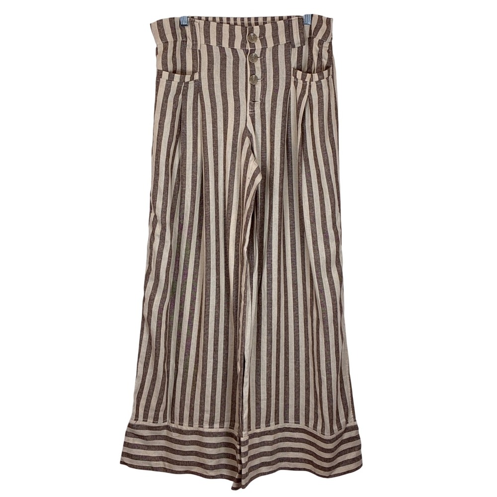 Urban Outfitters Pants Daybreak Linen Blend Wide Leg Striped Coastal Boho Medium